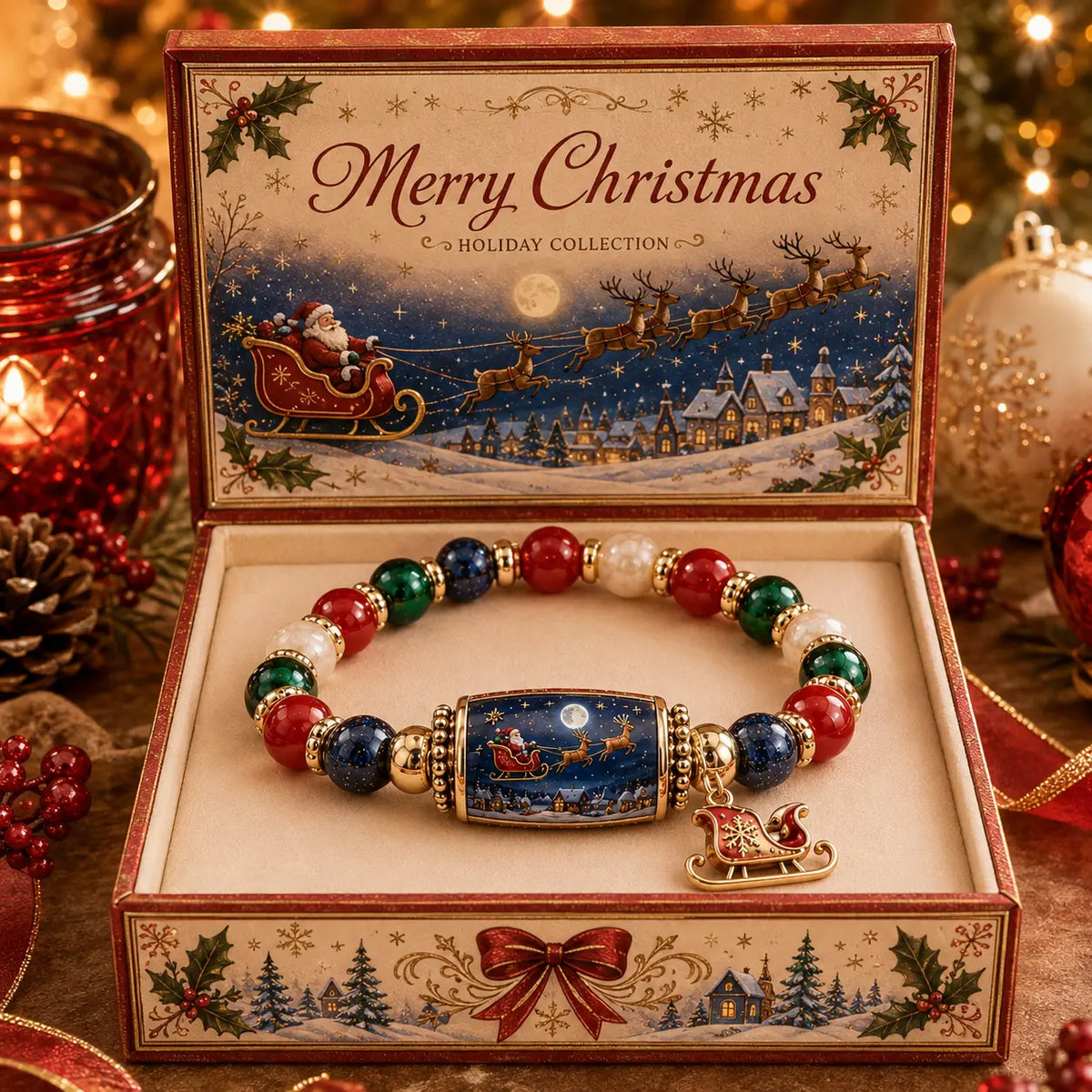 🎄 Ensemble de bracelets à perles « Christmas Story » en édition limitée | Bijoux de Noël à offrir
