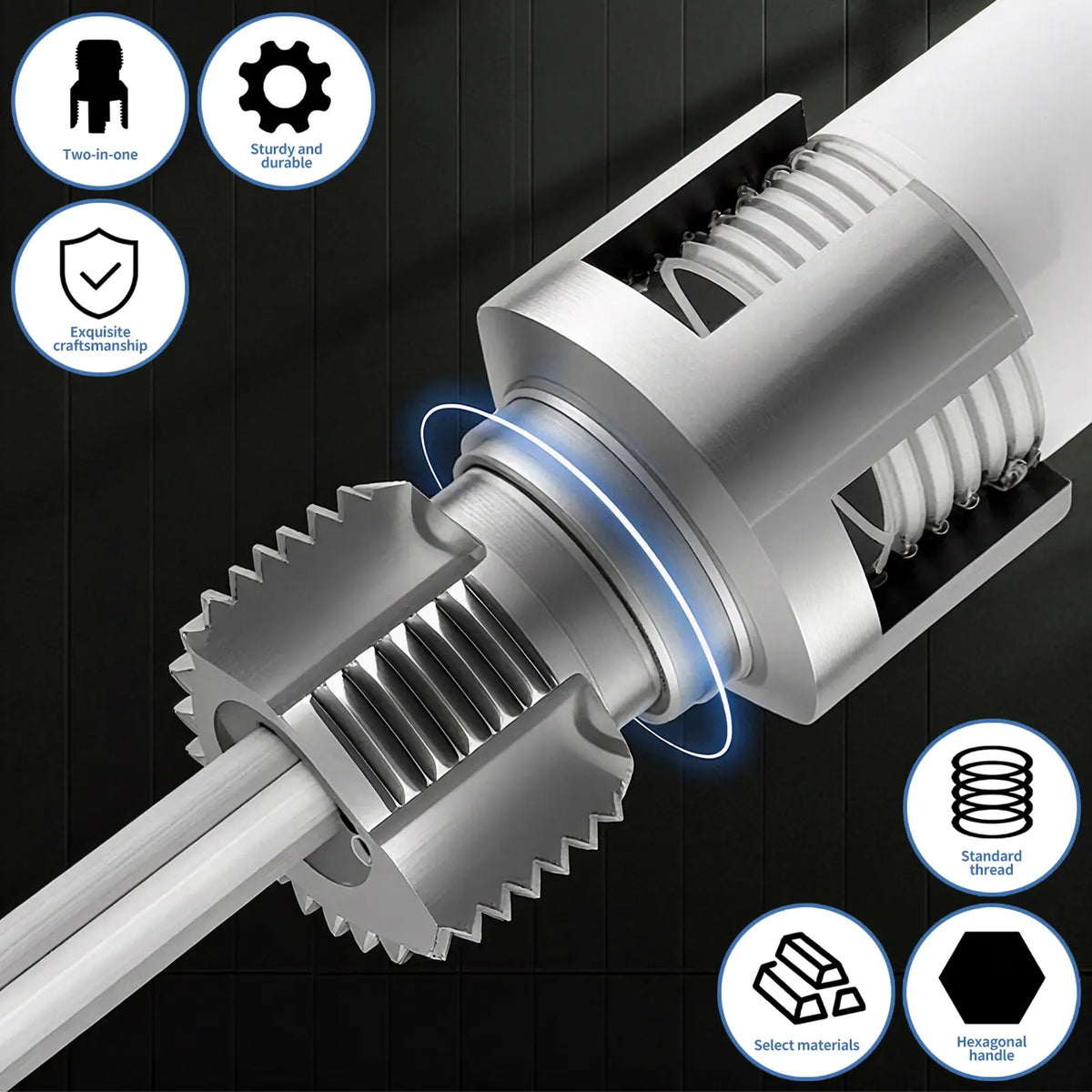 🔧Outil tout-en-un pour le filetage interne et externe des tuyaux – Précision et efficacité en une seule étape