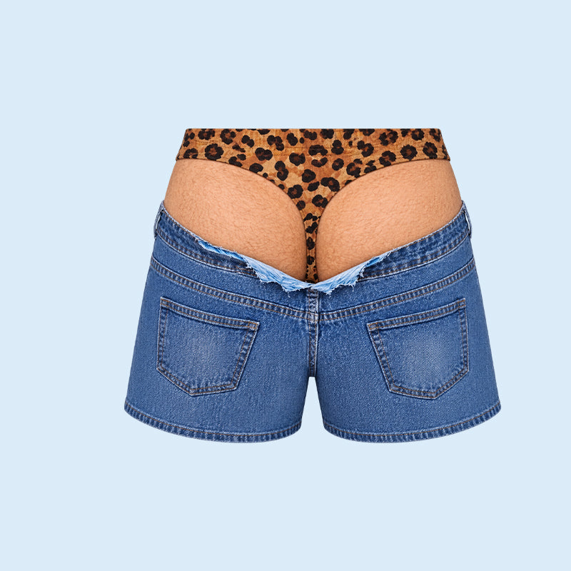 Des maillots de bain amusants à motif léopard qui ressemblent à du denim | Des maillots de bain originaux avec un effet d'illusion d'optique