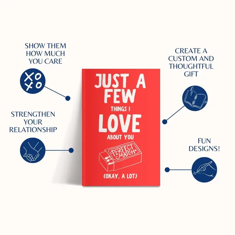 Quelques petites choses que j'aime chez toi (bon, d'accord, beaucoup) : un livre-cadeau romantique à compléter pour les couples.