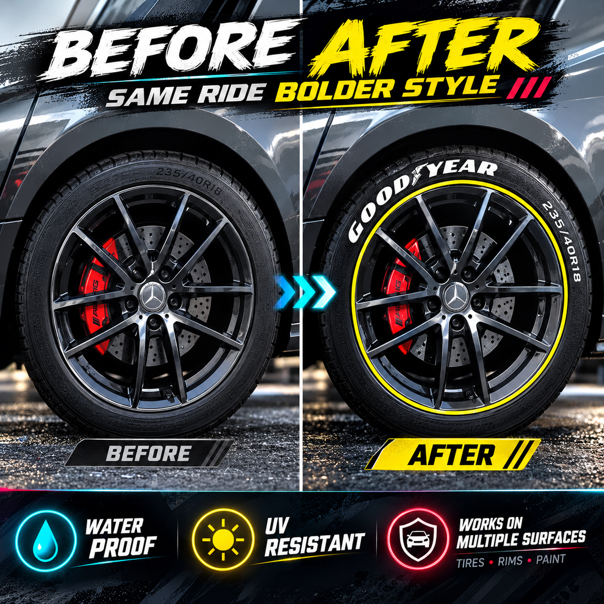 🏎️ Marqueur personnalisé pour surfaces multiples automobiles Wheel Armor