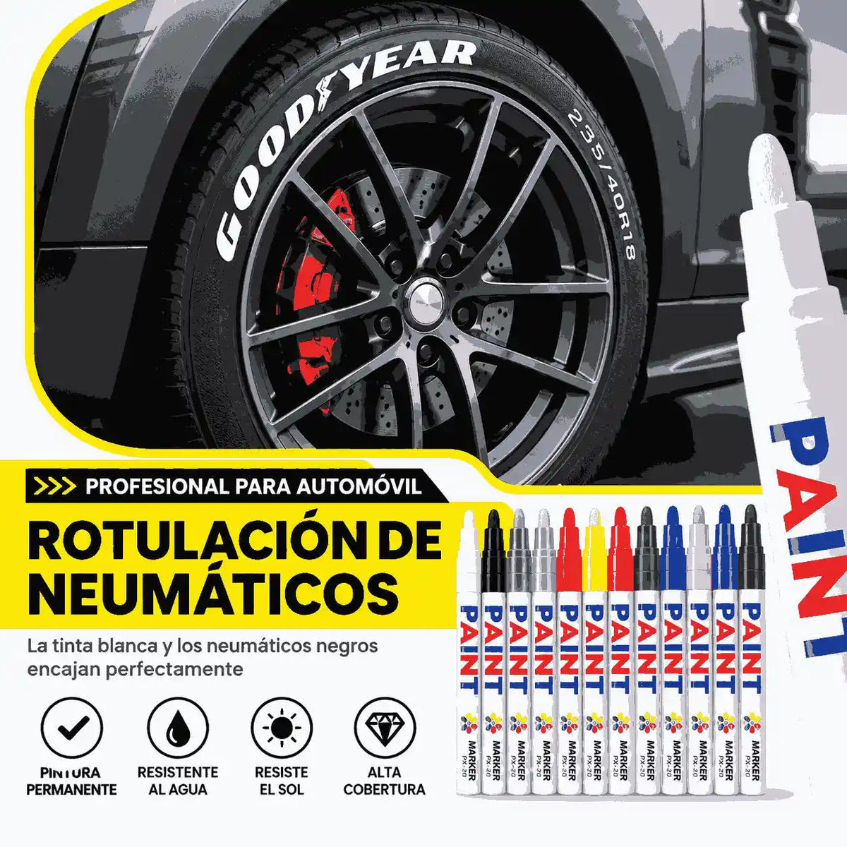 🏎️ Marqueur personnalisé pour surfaces multiples automobiles Wheel Armor