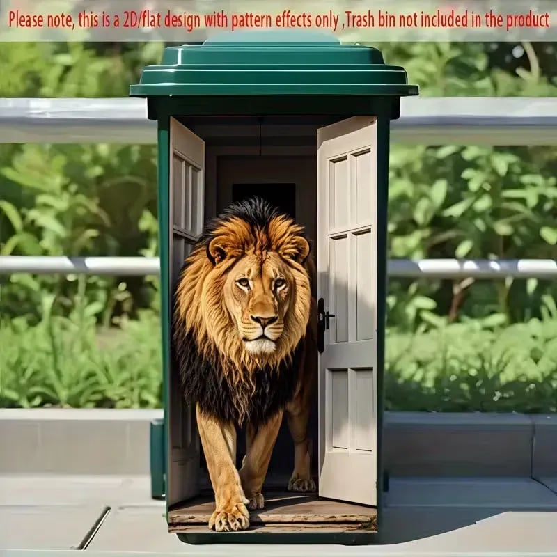 🦒🐯Autocollant original pour poubelle avec un dessin animé coloré✨