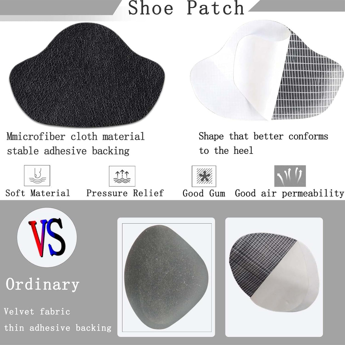 👟Patch en cuir microfibre multicolore et autocollant (lot de 6)