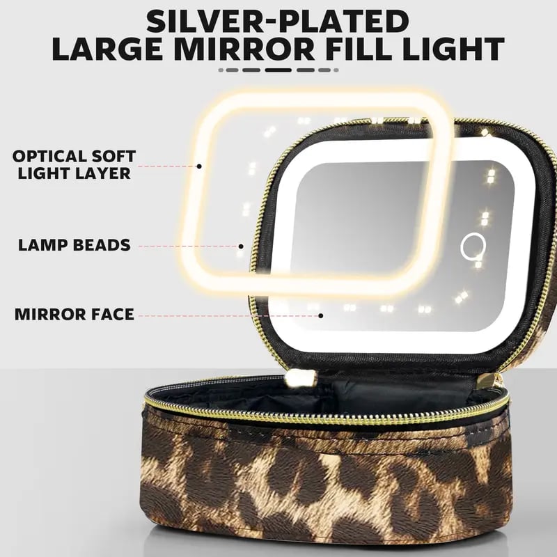 Bærbar mini-sminkepose med LED-speil