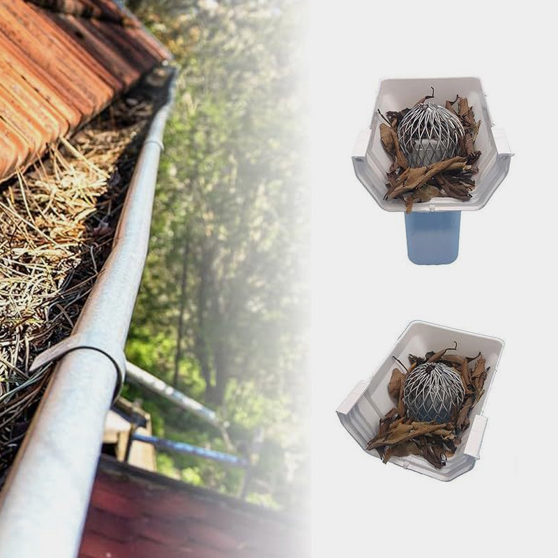 🍂 Filtre de gouttière et tamis de descente-pluie en aluminium – empêche les feuilles et les débris de boucher le système d'évacuation des eaux pluviales de votre maison