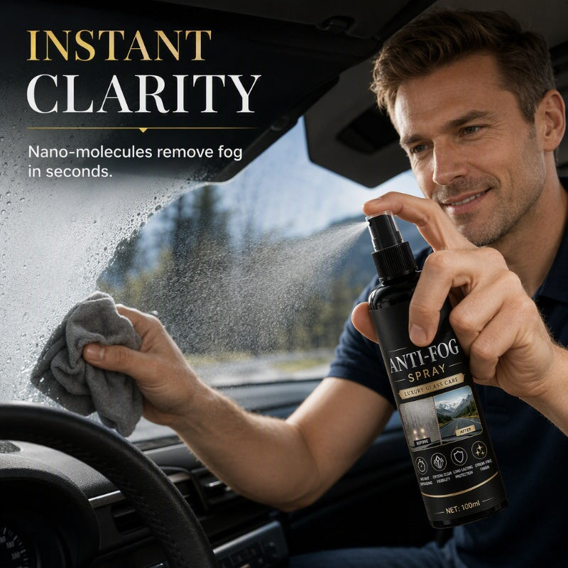 🚗50 % DE RÉDUCTION EN CE MOMENT ! Spray anti-buée pour vitres de voiture – Spray anti-buée longue durée (24 h) sans traces, pour une visibilité claire et immédiate sur le pare-brise, le rétroviseur et toutes les surfaces vitrées du véhicule